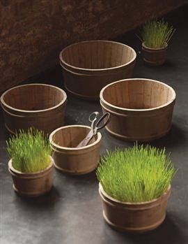 Rustic Recycled Pine Round Nesting Planters