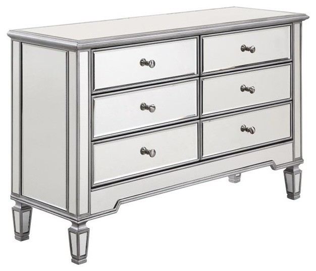 Beaumont Lane 6 Drawer Mirrored Dresser - Traditional - Dressers - by