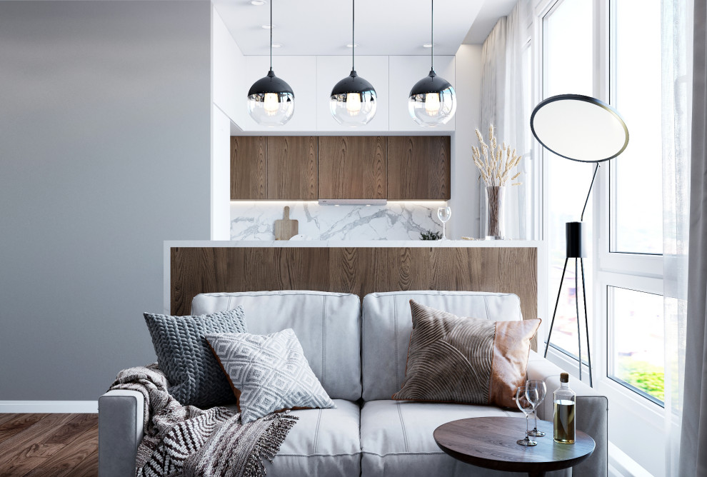 Квартира-студия в светлых тонах