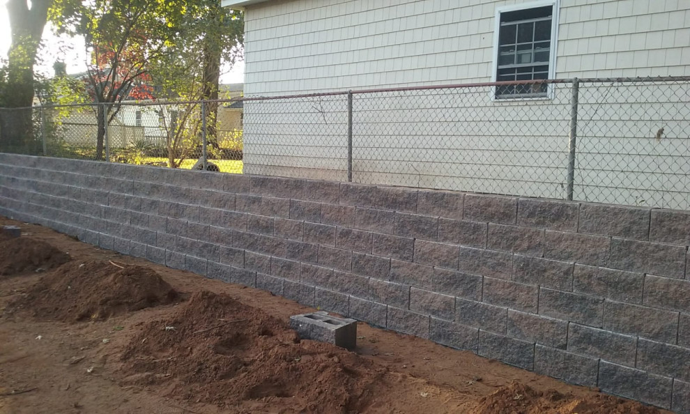 Retaining wall and patio