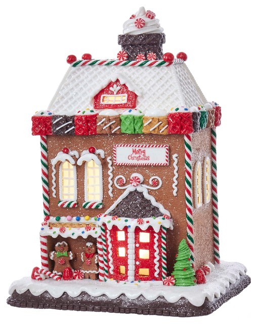 Kurt Adler Gingerbread House With Ice Cream Chimney, 12