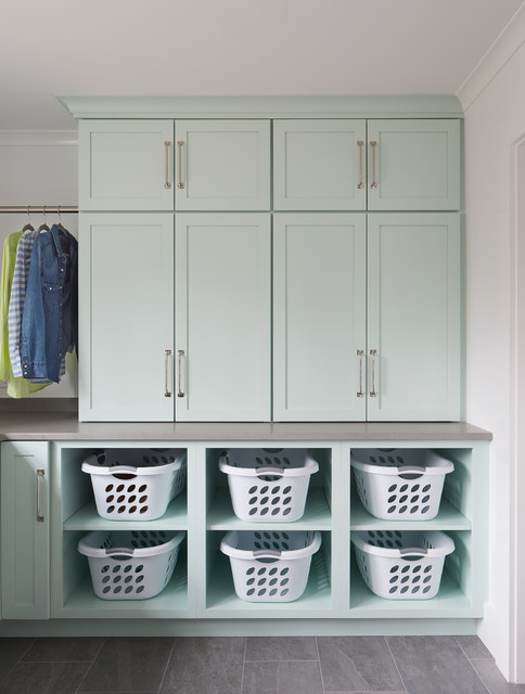 Painted Laundry Room beach-style-laundry-room