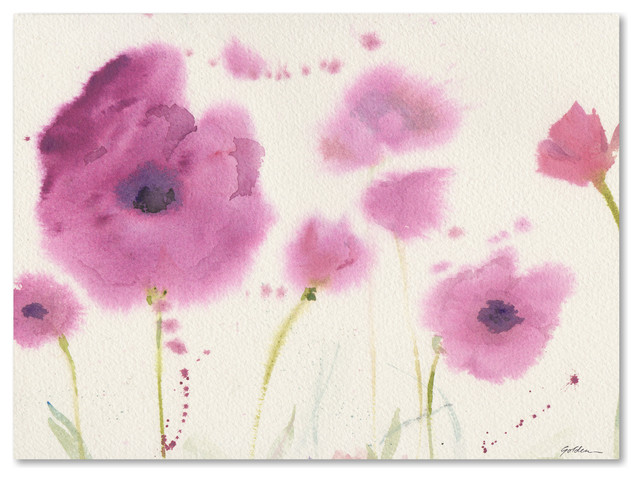 Sheila Golden 'Purple Poppies' Canvas Art, 18"x24"