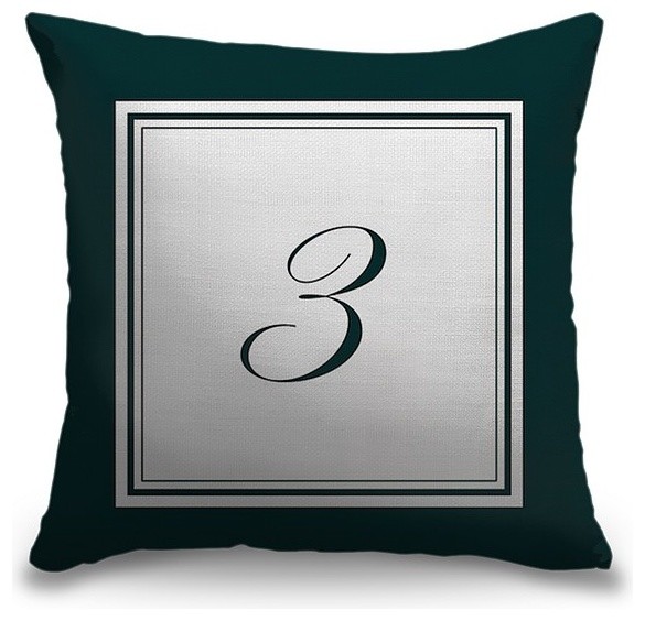 "Number Three - Formal Border" Pillow 18"x18"