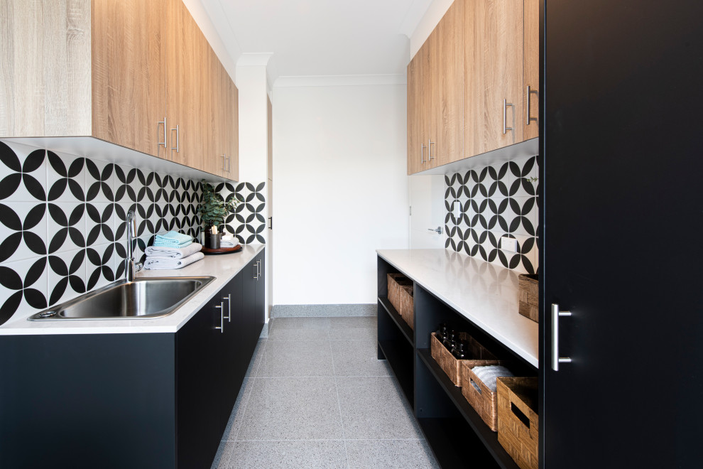 This is an example of a contemporary laundry room in Sunshine Coast.