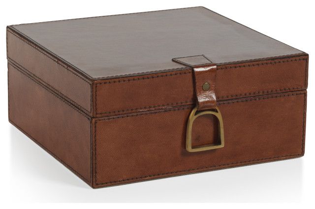 Chadwell Square Leather Decorative Box, Large