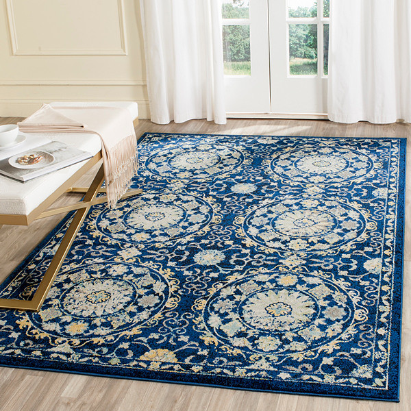 Bordered Rectangular Area Rug In Navy And Ivory 5 Ft L X 3 W Contemporary Rugs By Arearugs - Safavieh Evoke Collection Evk256a Vintage Oriental Navy And Ivory Area Rug Bordered Rectangular Area Rug In Navy And Ivory 5 Ft L X 3 W Contemporary Rugs By Arearugs - Safavieh Evoke Collection Evk256a Vintage Oriental Navy And Ivory Area Rug