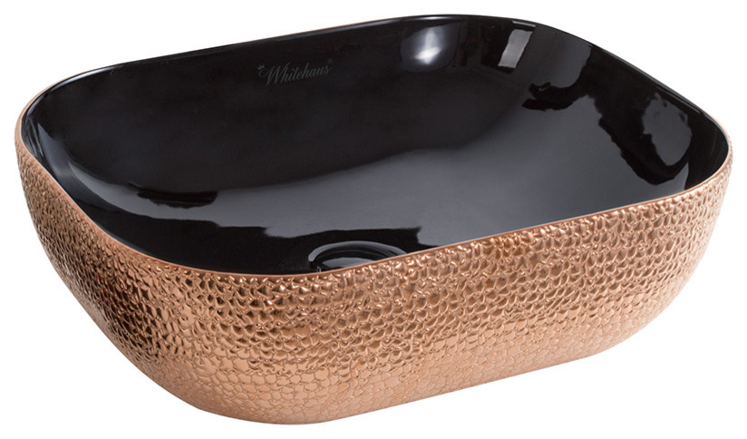 Whitehaus WH71302-F24 Ceramic Sink w/ Embossed Exterior And Smooth Interior