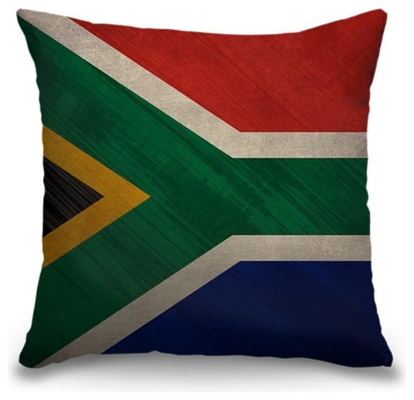 South Africa Textured Flag Outdoor Pillow Contemporary