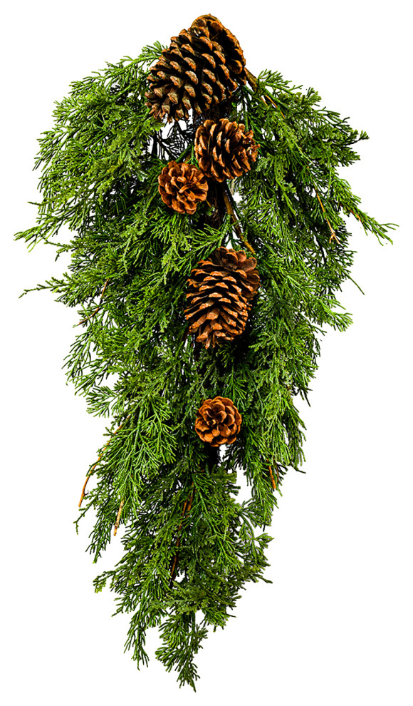 Artificial Cypress Garland with Pine Cones, 3 Sizes, 28"cypress Swag