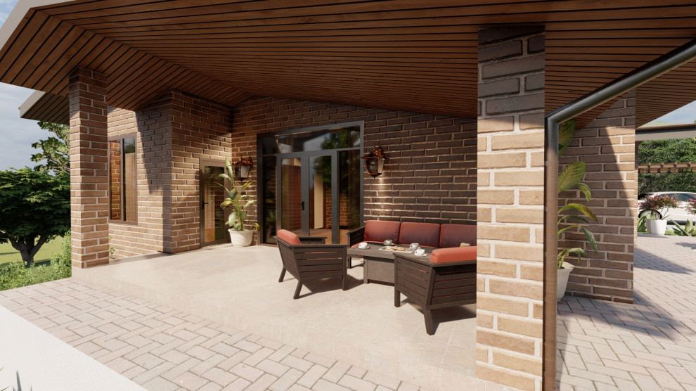 Одноэтажный дом с подвалом