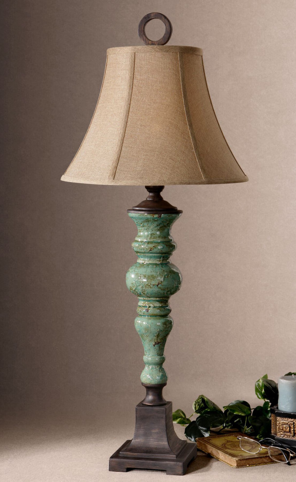 Uttermost Bettona Table Lamp, Aqua Blue