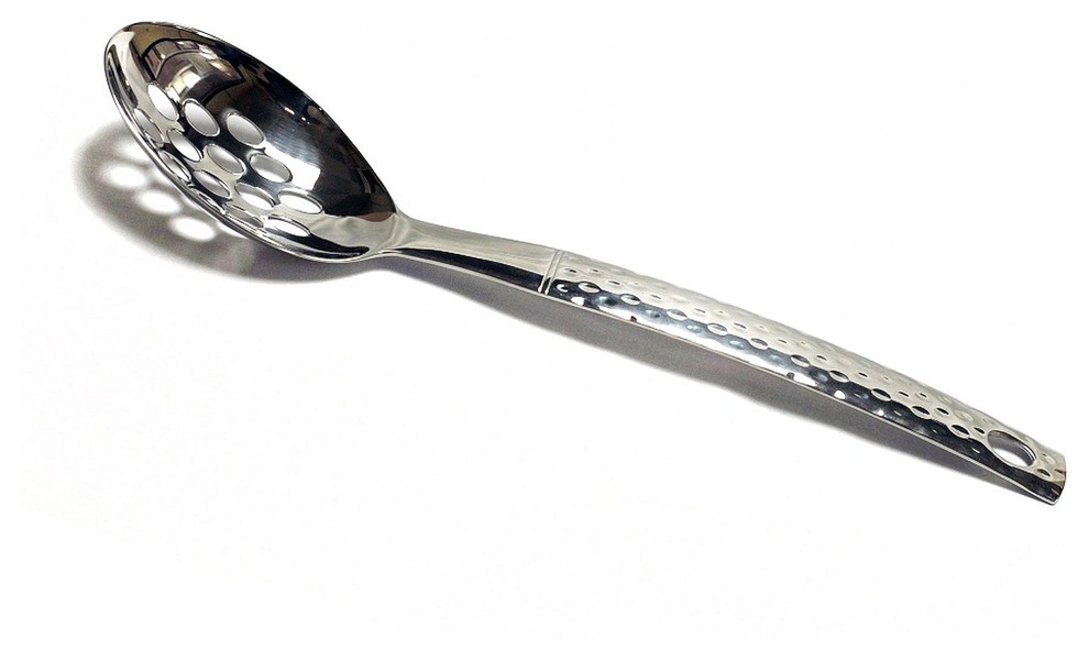Professional Serving Spoon With Hanging Holes Stainless Steel Polished Spoons