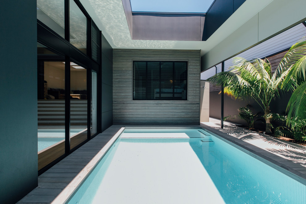 This is an example of a contemporary rectangular pool in Brisbane.