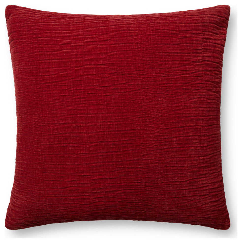 Loloi Pillow, Red, 22''x22'', Cover Only