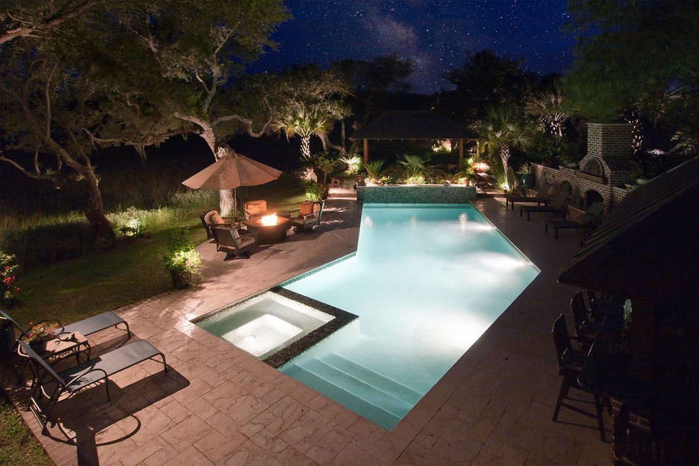Design ideas for a traditional pool in Charleston.