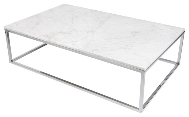 Prairie 47"x30" Coffee Table With Marble Top - Contemporary - Coffee Tables  - by TEMAHOME | Houzz