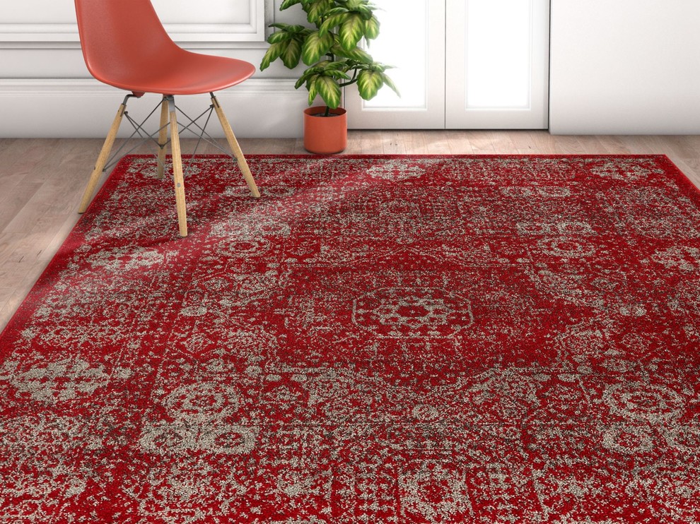 Well Woven Serenity Millie Traditional Vintage Medallion Red Runner Rug SE10, 7'10" x 9'10
