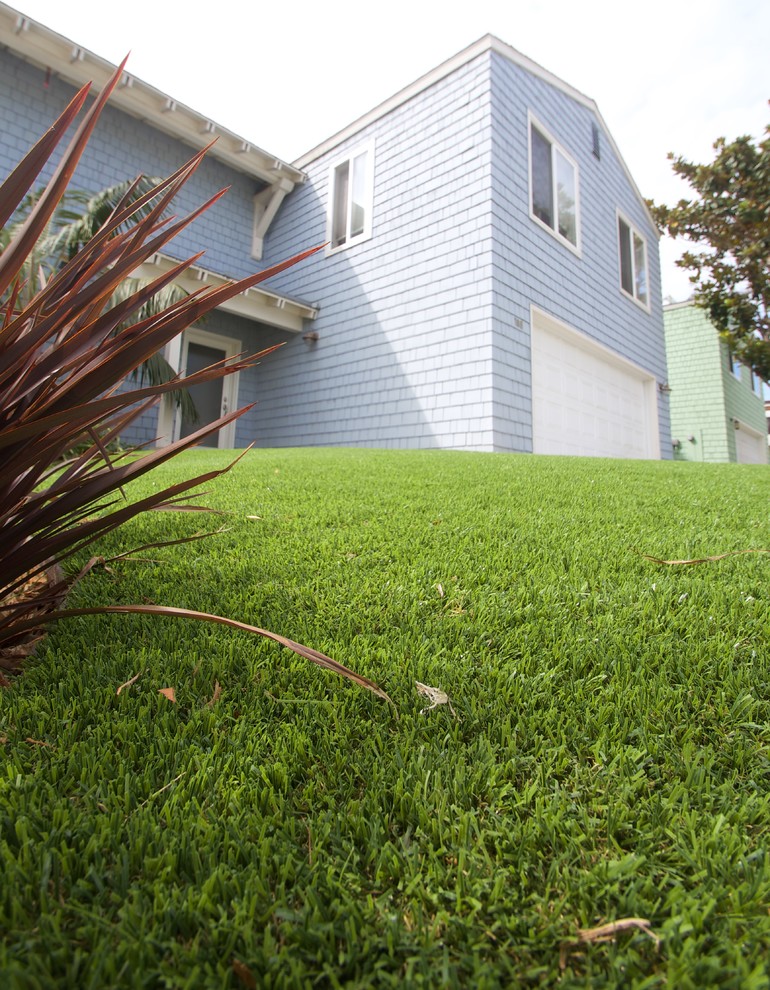 Front Yards with Artificial Grass Beach Style Landscape San Diego