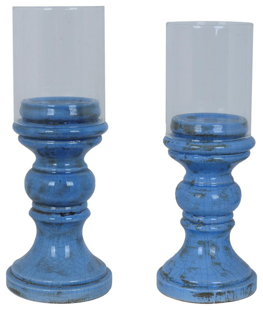 Crestview French Blue CVCHE655 Candle Holder