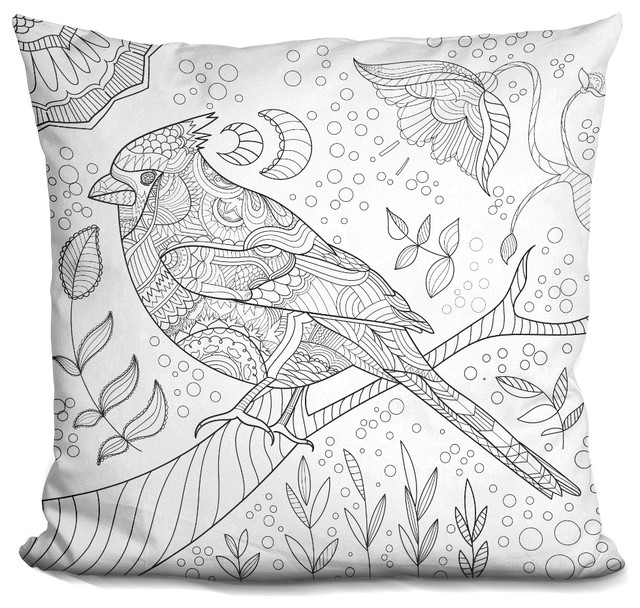 Bird Decorative Accent Throw Pillow Contemporary Decorative