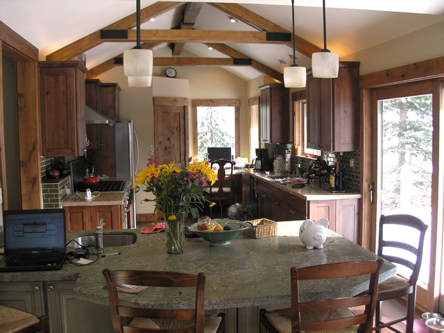 Kitchens With Faux Wood Beams Rustic Kitchen New York