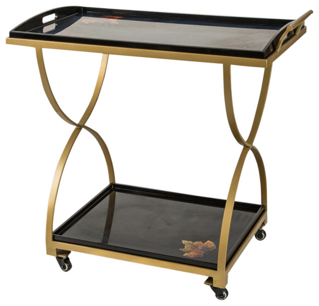 Aico Furniture Illusions Serving Cart FSILUSN093 Contemporary Bar Carts by Michael Amini