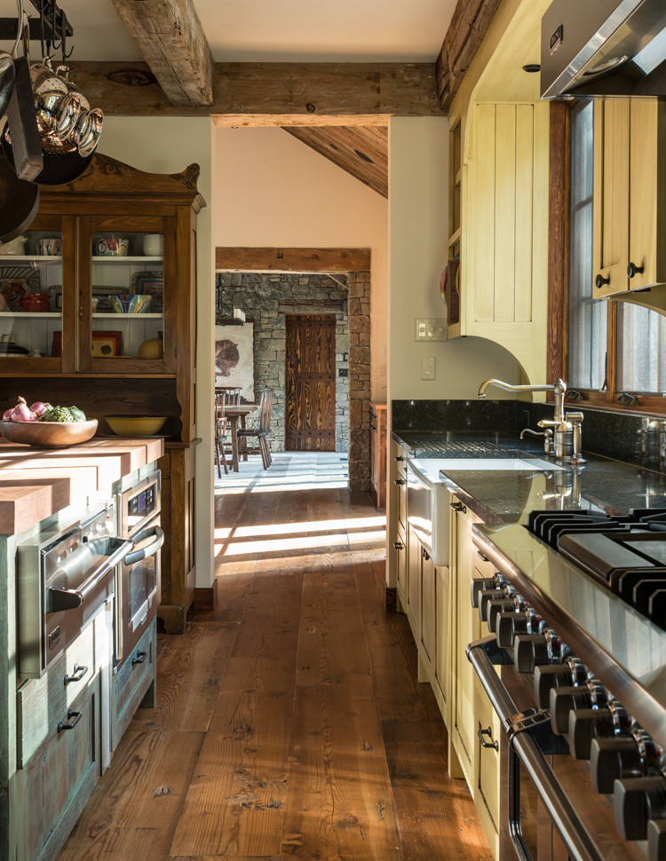Inspiration for a rustic kitchen remodel in Denver