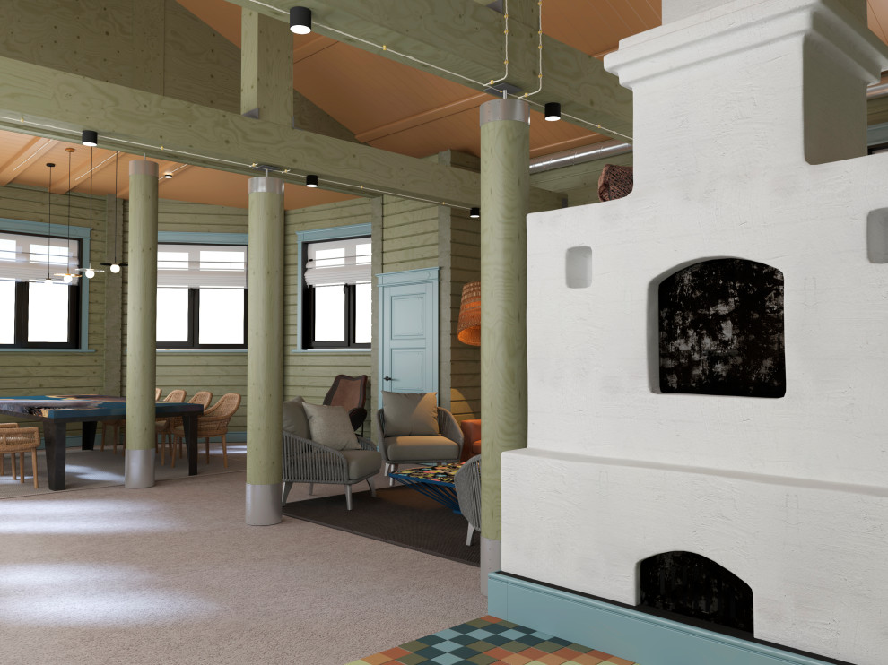 Летняя кухня из клееного бруса