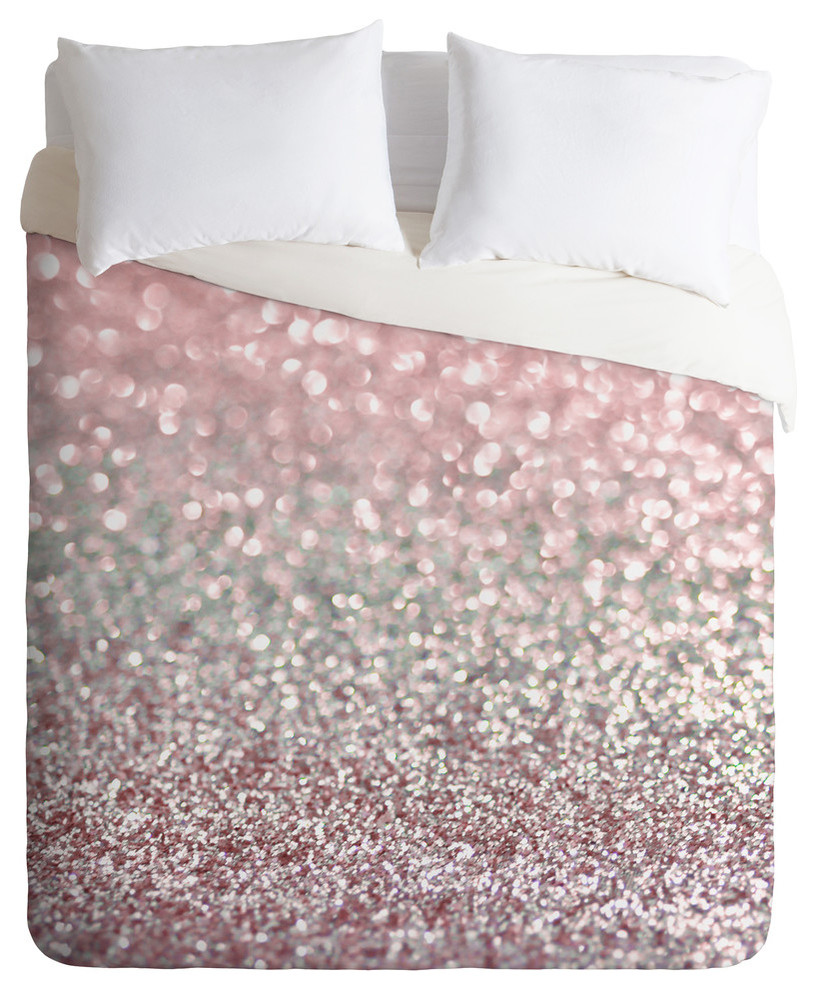 Lisa Argyropoulos Girly Pink Snowfall Duvet Cover