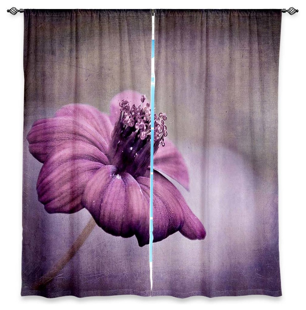 Chocolate Cosmos Window Curtains, 40"x52", Unlined