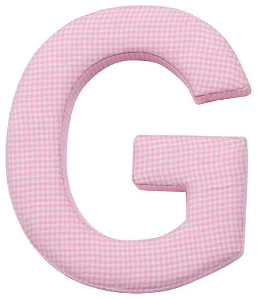 Fabric Wall Letters - Pink Gingham - All Uppercase Letters Available, Letter G