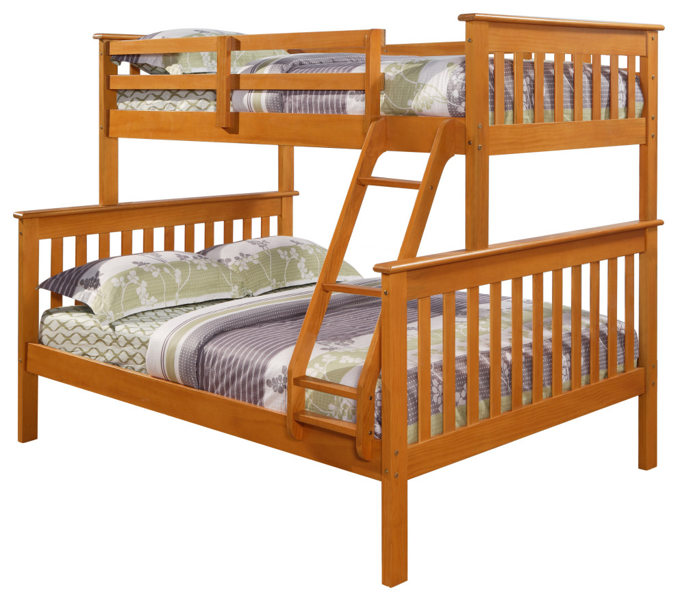 Twin/Full Mission Bunkbed Honey - Transitional - Bunk Beds - by Donco ...