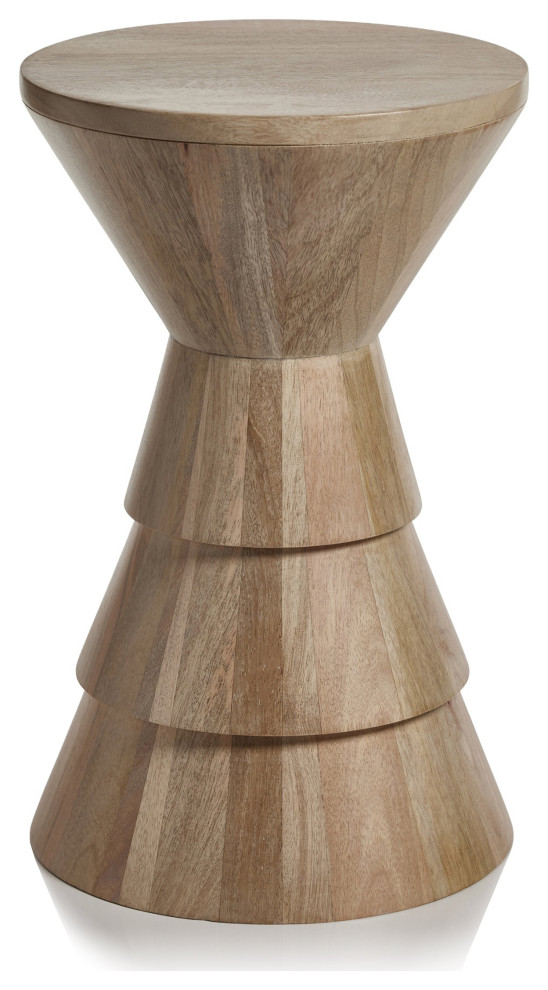 Etta 18"Tall Mango Wood Stool Transitional Accent And Garden Stools