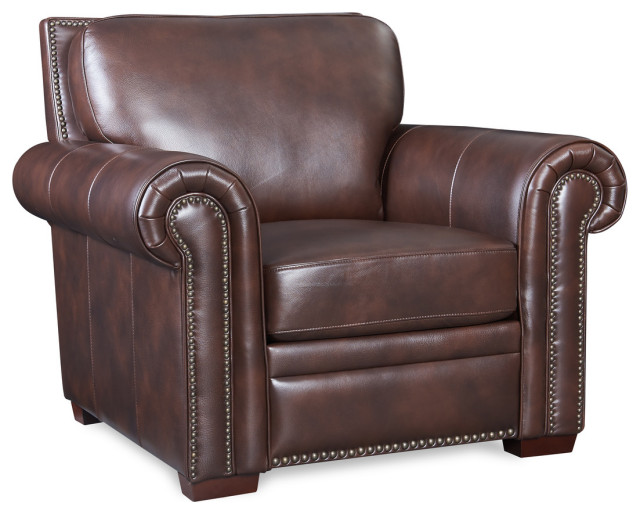 Toulouse Top Grain Leather Armchair Transitional Armchairs And