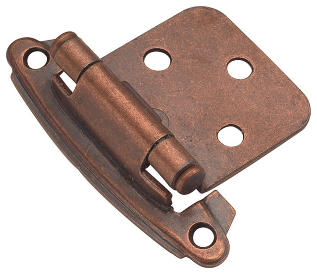 Hickory Surface Mount Self Closing Flush Hinge Antique Copper