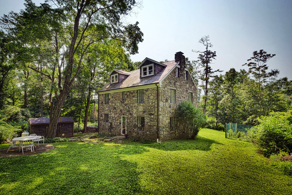 Stone Cottage Rustic Exterior New York by HUDSON DESIGN