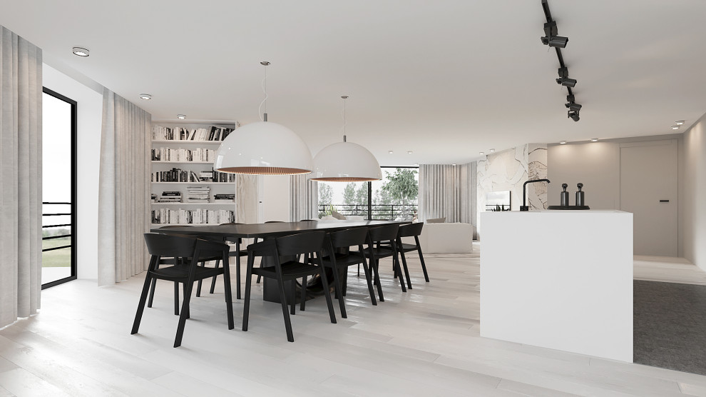 Design ideas for a modern dining room in Brussels.