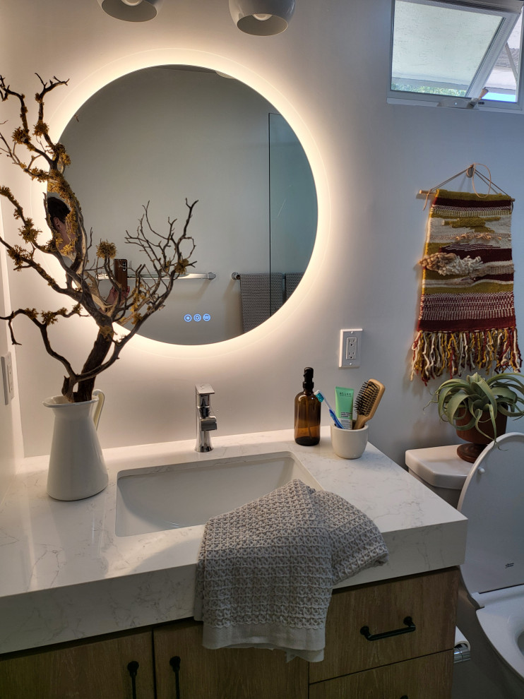 Example of a transitional powder room design in San Diego