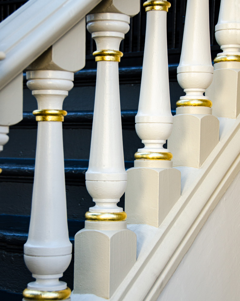 This is an example of a victorian staircase in San Francisco.