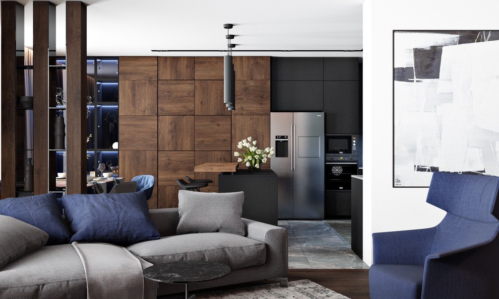 Брутальный и уютный интерьер