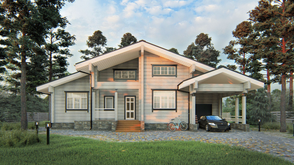 Одноэтажный дом из кедра