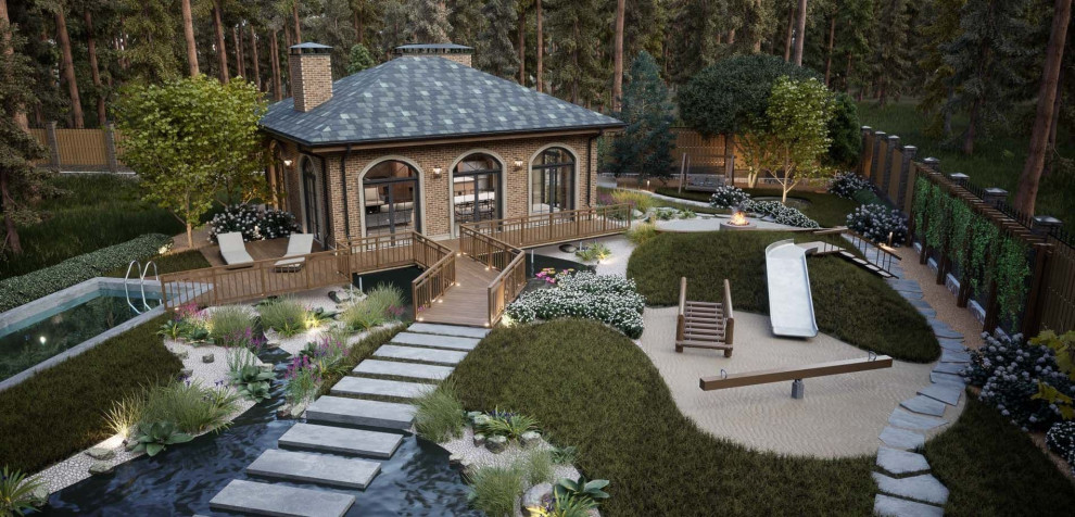 Вид на участок со второго этажа