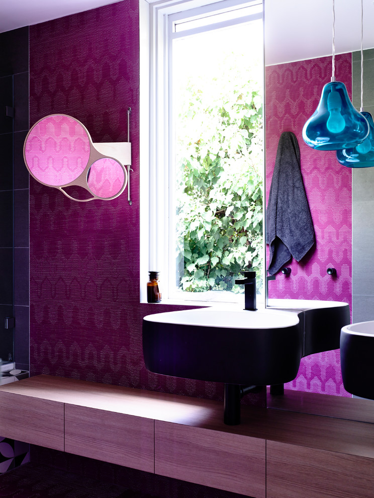Inspiration for an eclectic powder room in Melbourne.