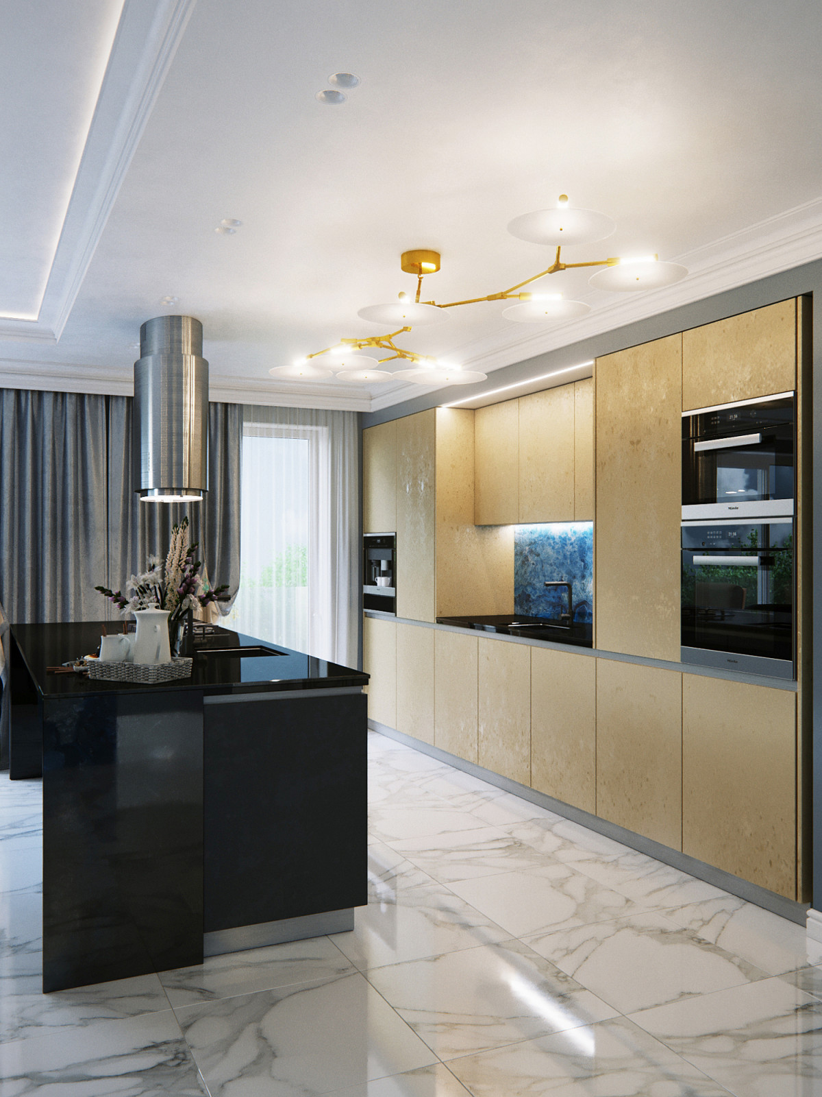 Интерьер пятикомнатной квартиры в неоклассике, г. Дюссельдорф, Германия