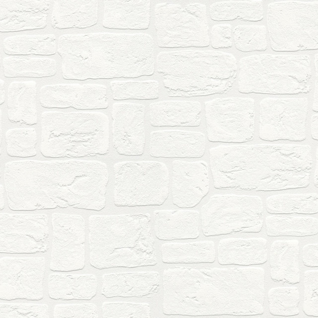 4000204042 Gaffrey White Stone Paintable Wallpaper Expanded Vinyl, 20