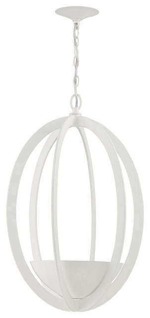 Eclipse 2-Light Contemporary White Oval Chandelier