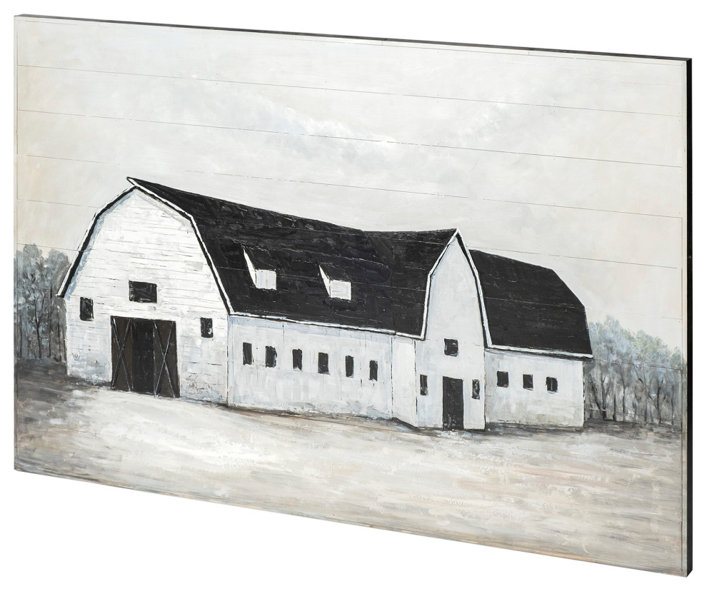 Sawmill Creek II 60x40 Farmhouse Barn Original Hand Painted on Wood Oil Painting