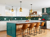 Transitional Kitchen by Mercury Mosaics and Tile