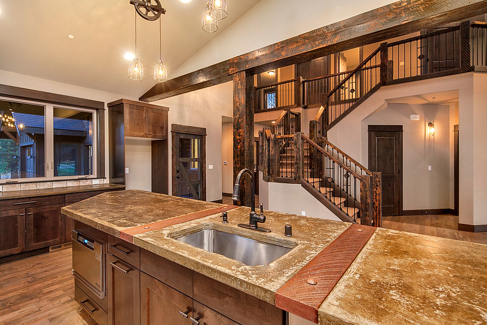 Inspiration for a rustic kitchen remodel in Seattle